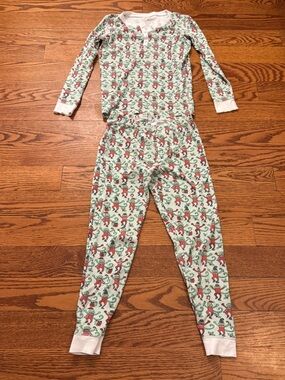 Roller Rabbit Kids Pajama Set - Mint Green with Red & Green Monkey Print